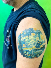 Ink Defense Proteam artist Em Whiteseth original tattoo design Starry night Tardis