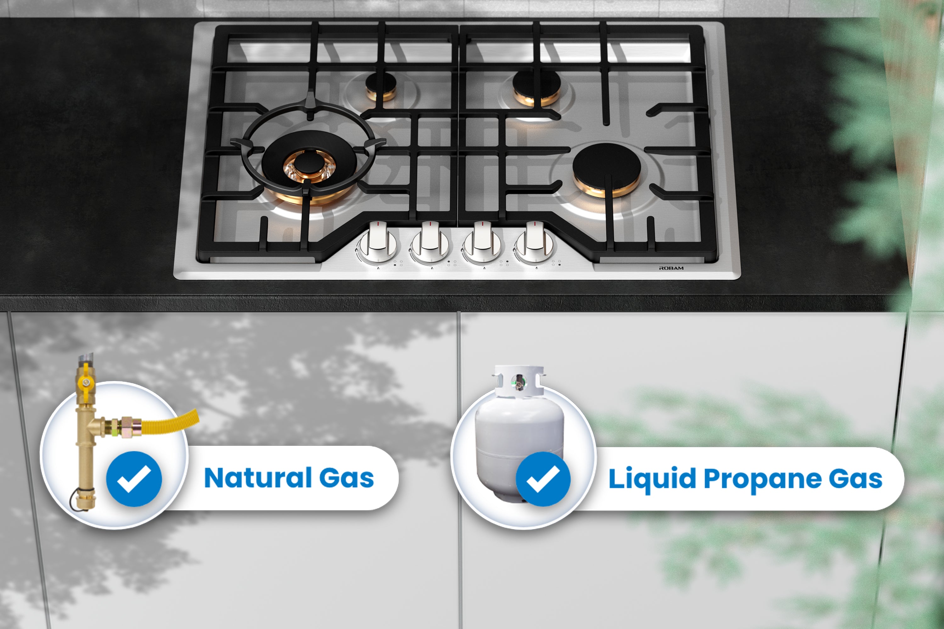 ROBAM-7G9H50Robam 36 Natural GAS Cooktop with 5 Burners