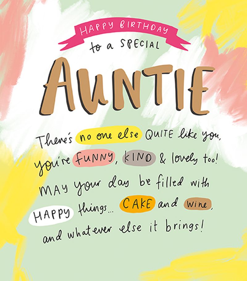 The Happy News Happy Birthday Special Auntie Postmark