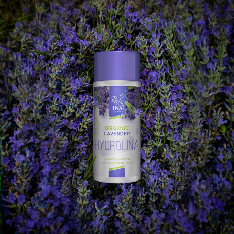 Organic Lavender water Hydrolina on lavender field