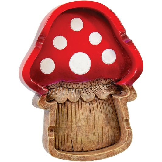 Big Mushroom Tree Polystone Cigarette Ashtray with Storage