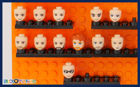 Custom & Original Male LEGO Minidoll Heads Display