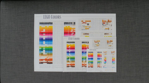 Large, Medium and Small LEGO Colors Poster Sizes