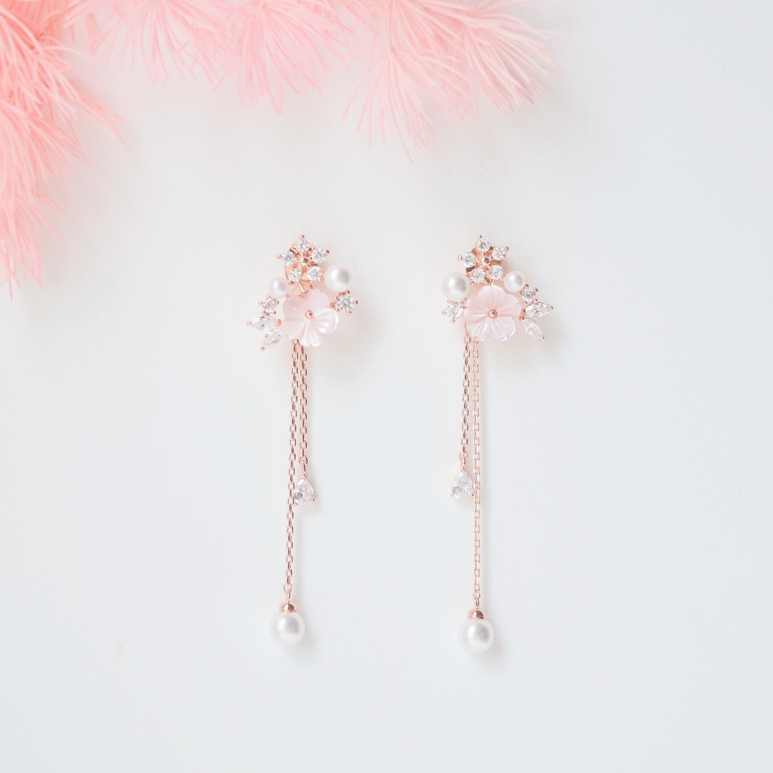 Sakura Cherry Blossom 18K Gold earrings (pierce post-type only