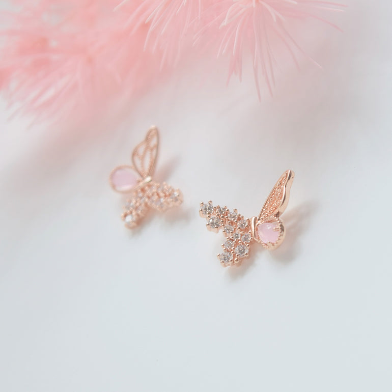 Rose Gold Chrysalis Earrings | Made in Korea | Dainty Jewellery ...