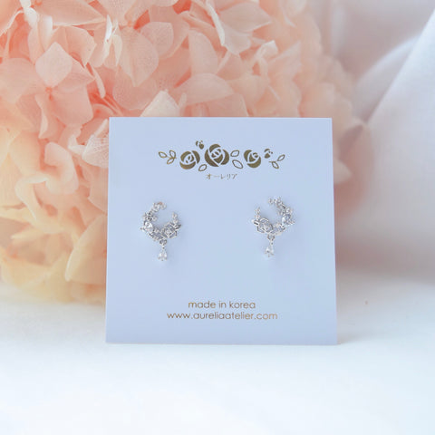 Made in Korea Earrings Korean Anting Cubic Zirconia Bride Bridal Dinner 925 Sterling Silver Accessory Fashion Fancy Stylish Costume Jewellery Online Malaysia Shopping Trendy Accessories Daily Wear Jewelry Dainty Minimalist Delicate Petite Stud Earrings Clip On Earrings No Piercing Special Perfect Gift From Heart For Your Loved One