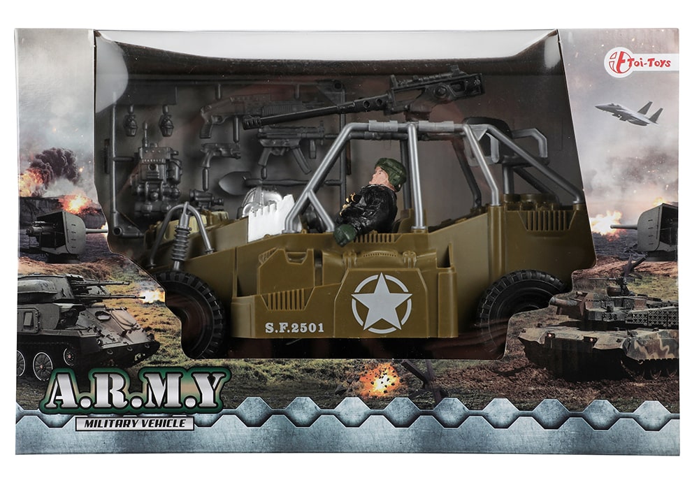 Toi-Toys Speelset militaire buggy cm) met en accesso –