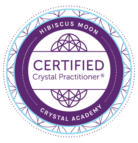 Hibiscus Moon Certified Crystal Practitioner Round Badge