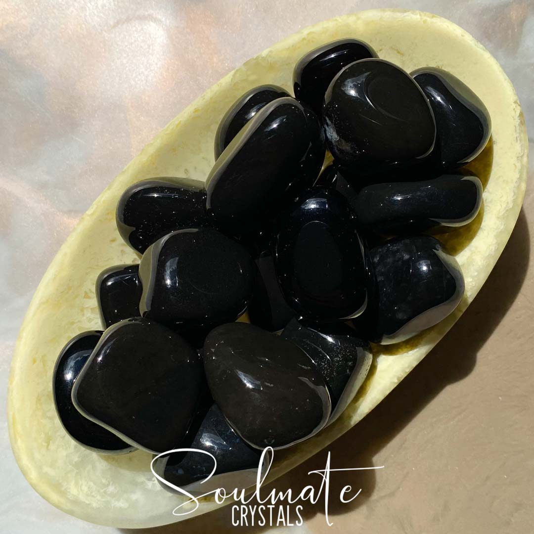 1lb of Tumbled Large Black Onyx (33mm-50mm) - Kids Love Rocks