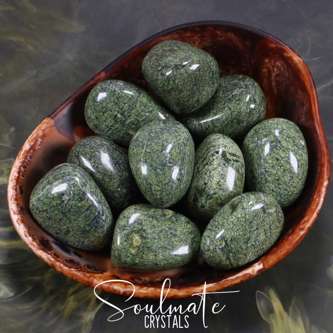 JASPER GREEN TUMBLED STONE XL GRADE A - Soulmate Crystals