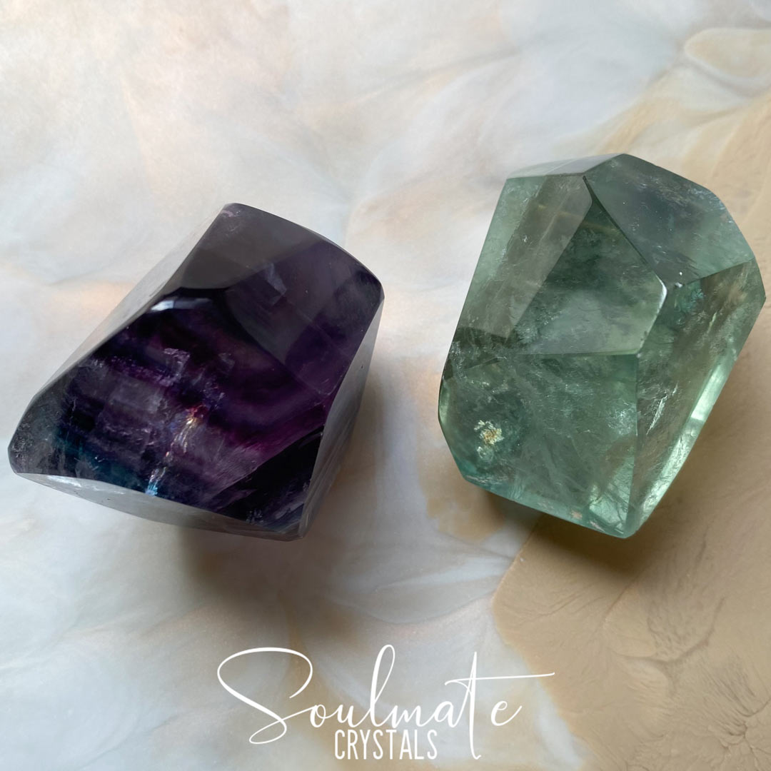 RAINBOW FLUORITE POLISHED POINT MEDIUM GRADE AAA - Soulmate Crystals