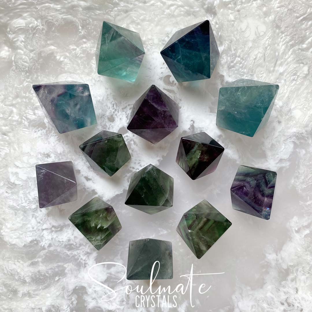 RAINBOW FLUORITE POLISHED POINT MEDIUM GRADE AAA - Soulmate Crystals