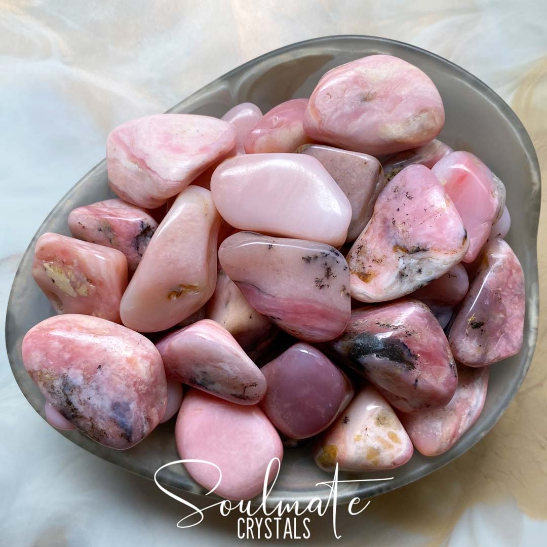 PINK OPAL TUMBLED STONE Soulmate Crystals