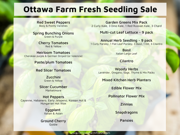 Organic seedling sale ottawa