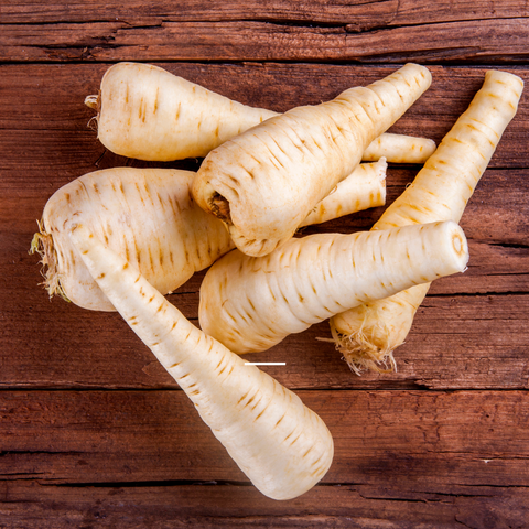 several parsnips on a table