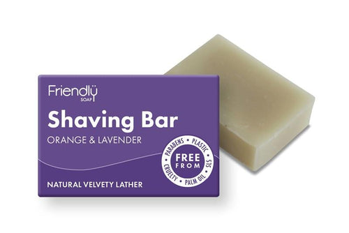 Plastic free shaving soap bar - Orange and lavender