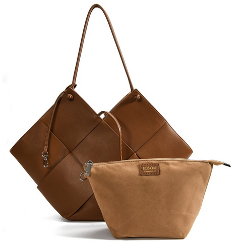 Product image of Taylor Contexture Leather Tote Bag in Brown from Bob Oré Blue Collection