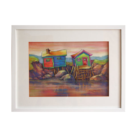 framed and matted pastel painting by Leona Ottenheimer