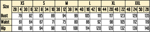 Michael Ludwig Studio Size Chart/ Guide