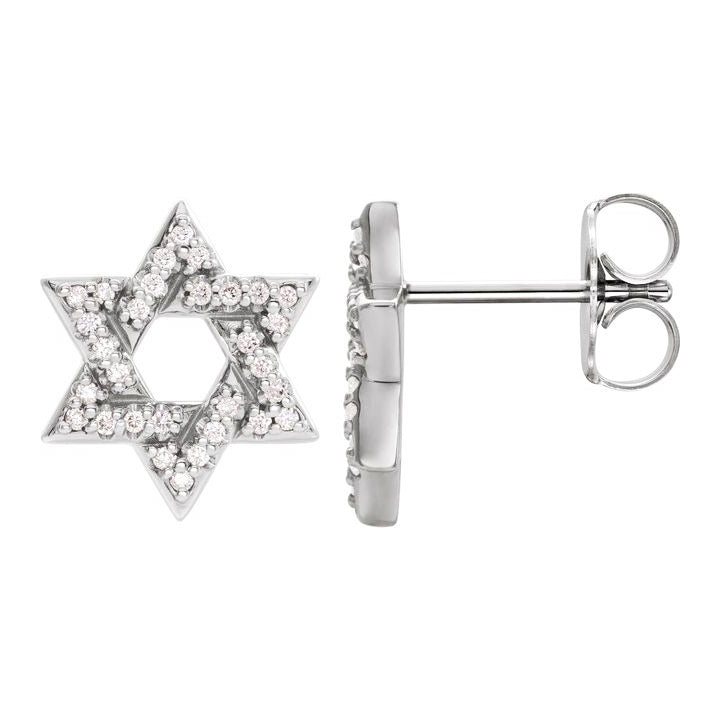 star of david diamond earrings