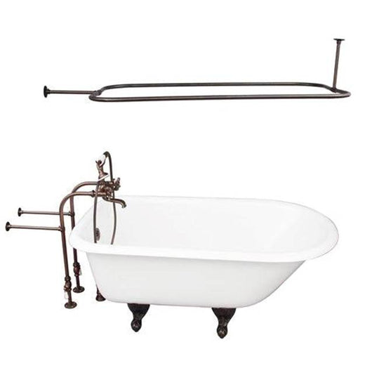 Barclay TKADTS60-WBN3 Clawfoot Shower and Soaking Bathtub Combo