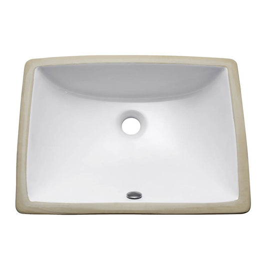 Perfect Under-mount Sink, Centric Rectangle with overflow, Glazed