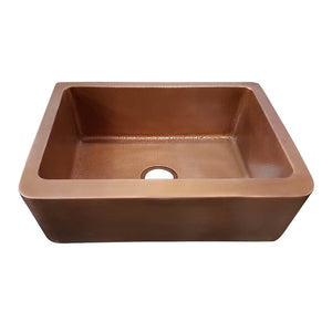 Barclay FSCSB3122-SAC Bentley 30 Single Bowl Copper Farmer Sinks Ext Hammered Int Smooth - Smooth Antique Copper