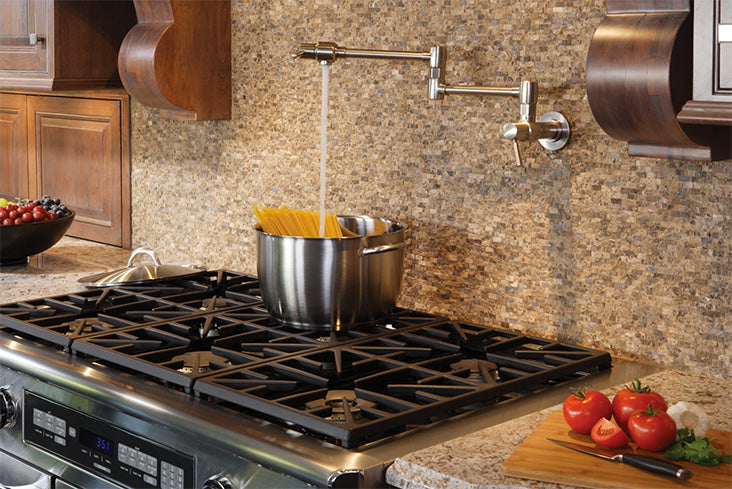 Design inspirations for the Brizo collection of kitchen pot filler faucets and fixtures.