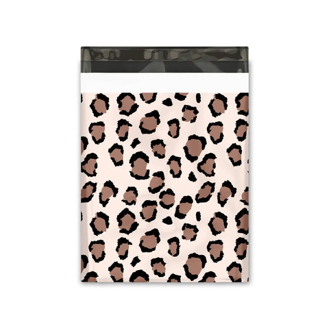 12x15 Merchandise Shopping Bag- Matte Black Glitter Leopard