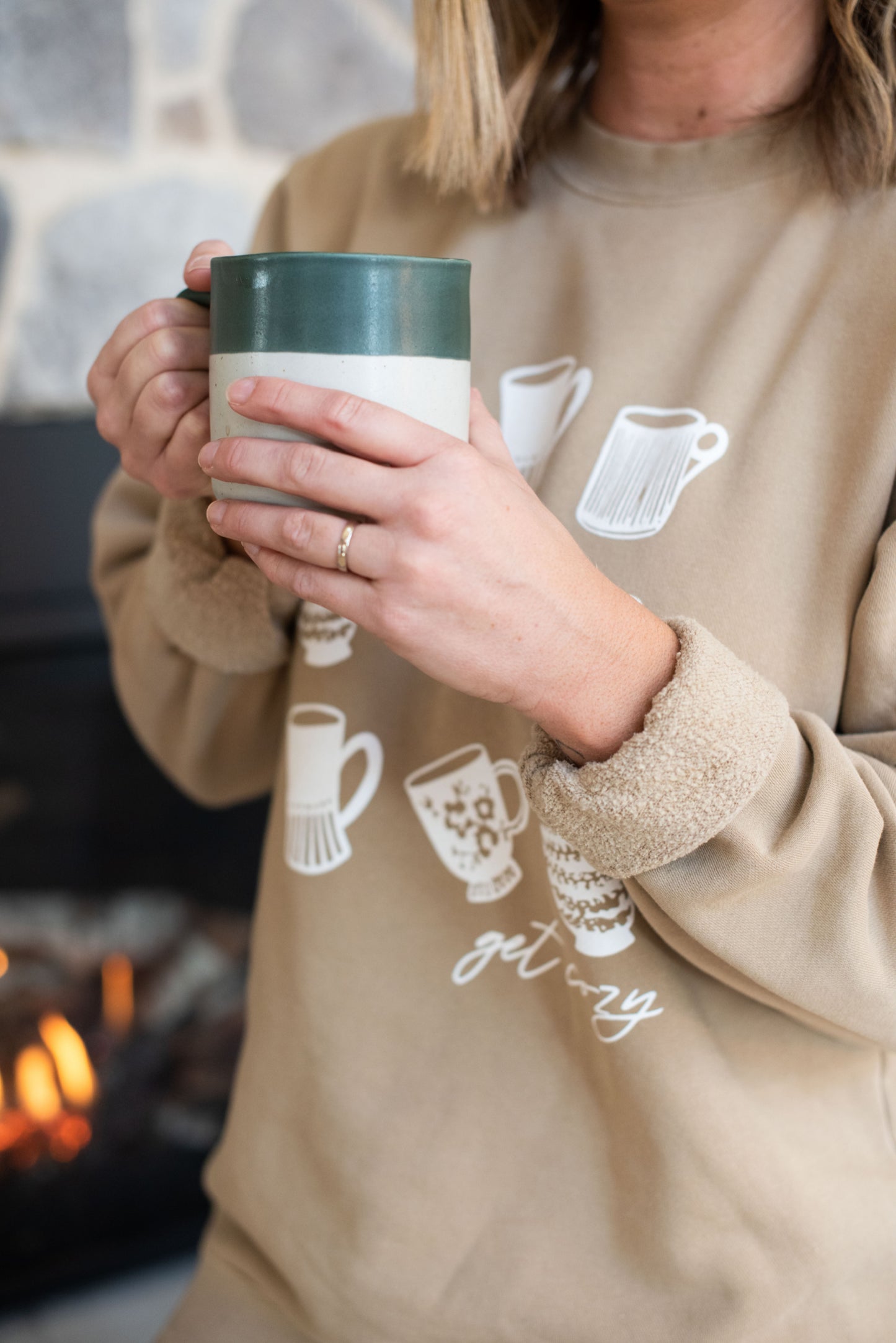 "Get Cozy" Mugs Tunic Sweatshirt | FINAL SALE