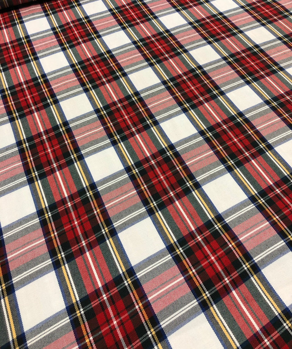 White and Red Tartan – Affordable Textiles