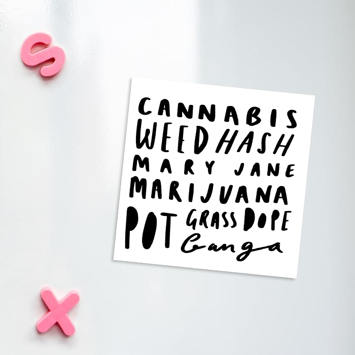 tvivl klynke Berolige Weed Word Art Fridge Magnet | Cannabis, Weed, Mary Jane, Marijuana, Hash,  Pot, Grass, Ganga, Dope, Herb — LEMON LOCO