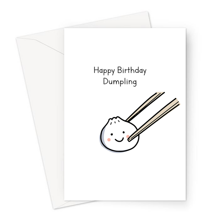 Happy Birthday Dumpling Greeting Card Kawaii Birthday Card Dumpling Chopsticks Dim Sum Lemon Loco