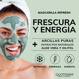 Mascarilla Facial Refrescante - Arcillas Puras (Kaolín y Bentonita) + Aloe Vera + Xilitol - 93% Ingredientes Naturales (Mayoreo)