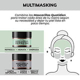 Mascarilla Facial Detox de Carbón Activado + Arcillas Puras (Kaolin y Bentonita) + Cera de Arroz + Extractos Naturales- 94% Ingredientes Naturales (Mayoreo)