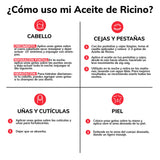 Aceite de Ricino Certificado Orgánico por OTCO - Prensado en Frío, Sin Hexanos - 100% Puro -  50ml (Mayoreo)