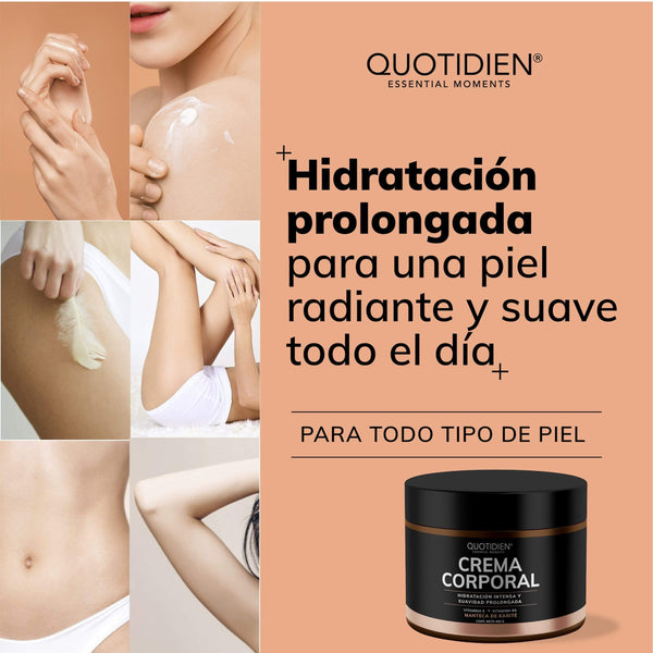 Crema Corporal Humectante con Manteca de Karite + Vitamina E + Vitamina B5 - 90% Ingredientes Naturales - 450g (Mayoreo)