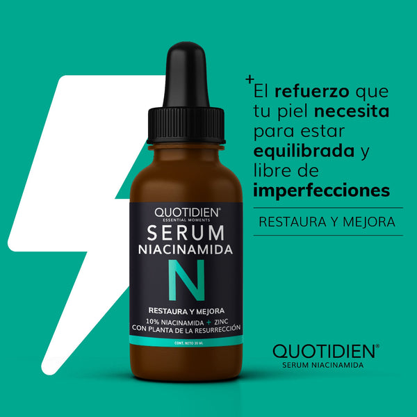 Serum Niacinamida 10% + Zinc + Planta de la Resurrección- 88% Ingredientes Naturales - Para Todo Tipo de Piel - 30ml (Mayoreo)