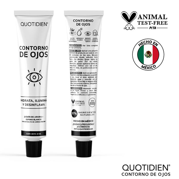 Contorno de Ojos Jazmín de Arabia + Espino Blanco + Extracto de Ginkgo Biloba- 97% Ingredientes Naturales - 15ml (Mayoreo)