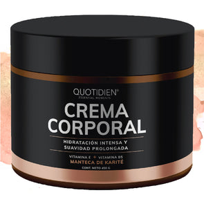 Crema Corporal Humectante con Manteca de Karite + Vitamina E + Vitamina B5 - 90% Ingredientes Naturales - 450g (Mayoreo)