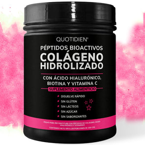 Péptidos Bioactivos de Colágeno Hidrolizado + Ácido Hialurónico + Biotina + Vitamina C - Disuelve rápido-Sin Sabor- 500g (Mayoreo)