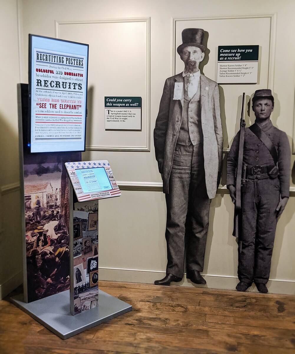 A Tower kiosk at the National Museum of Civil War Medicine.