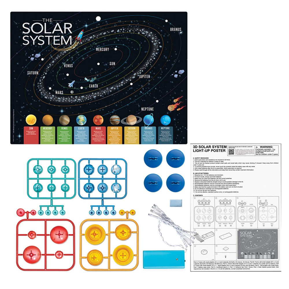 4M KidzLabs 3D Solar System LightUp Poster Board
