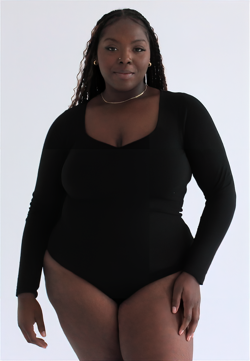 Women's Plus Size Bodysuit Long Sleeve Stretch Bodysuit Turtleneck
