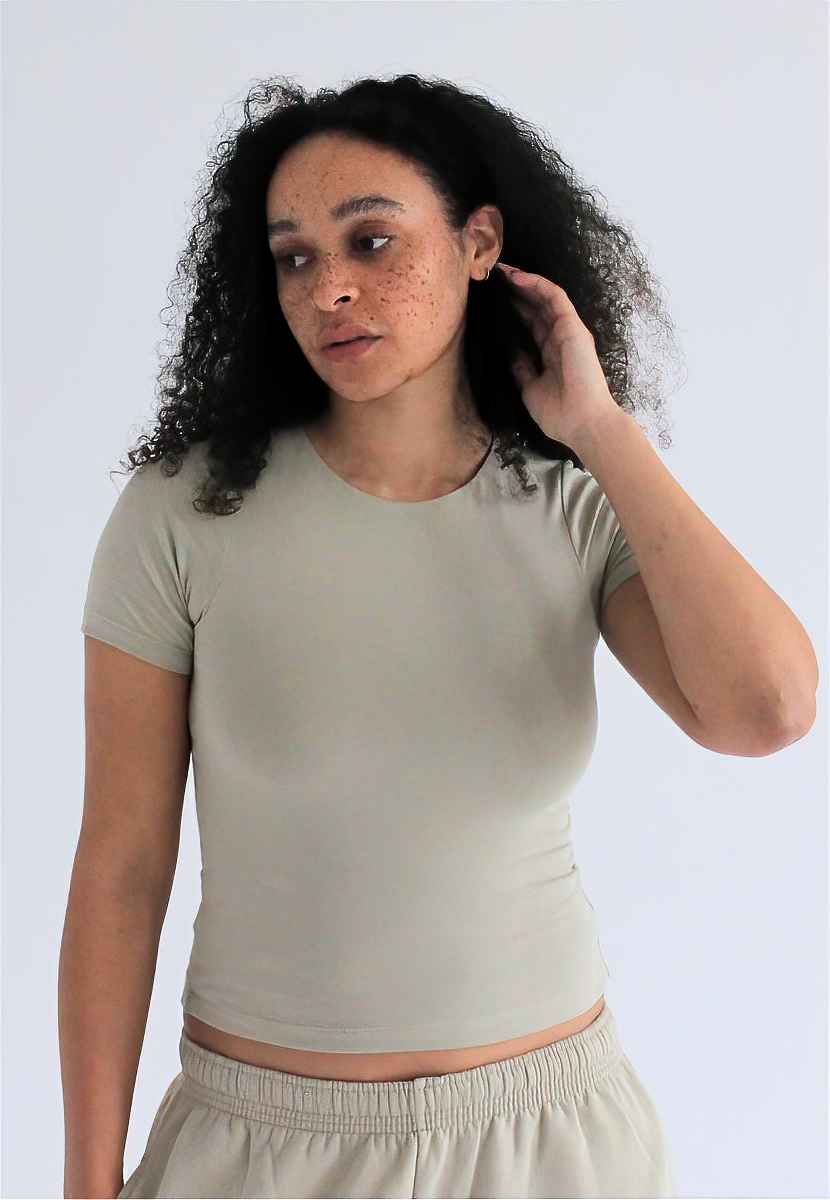 Organic Cotton Short Sleeve High-Neck Bodysuit