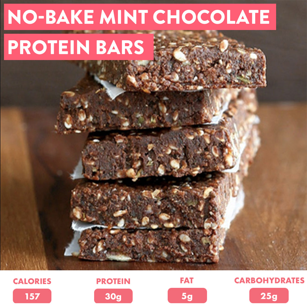 No-Bake Mint Chocolate Protein Bars
