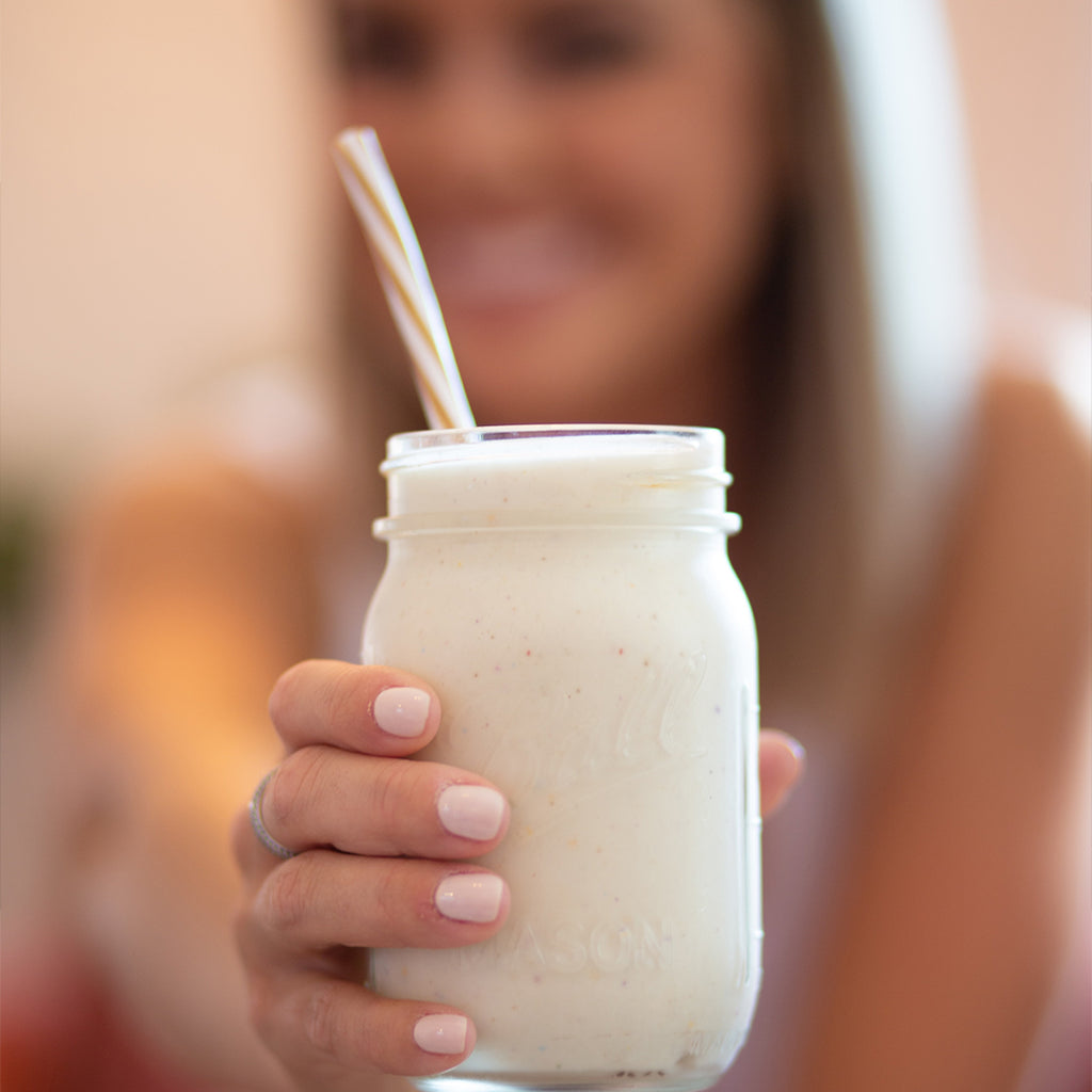 Girl holding shake