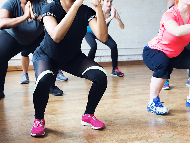 Women doing squats