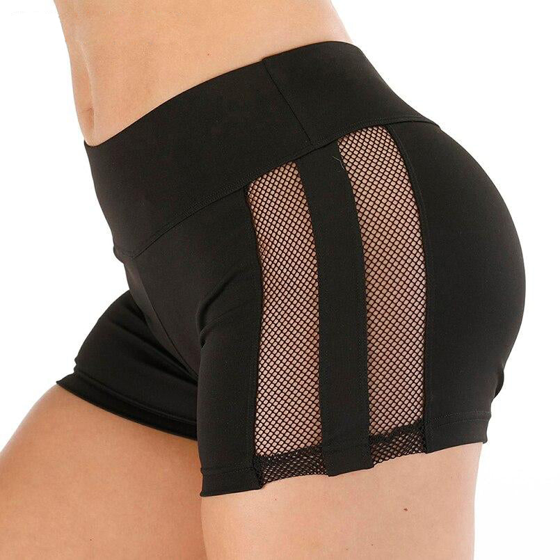 Women High Waist Mesh Fitness Sports Biker Shorts Summer Jogging Beach Sexy Athletic Casual Skinny Soft Stretchy Solid Shorts