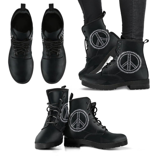 Peace Abstract Women's Leather Boots